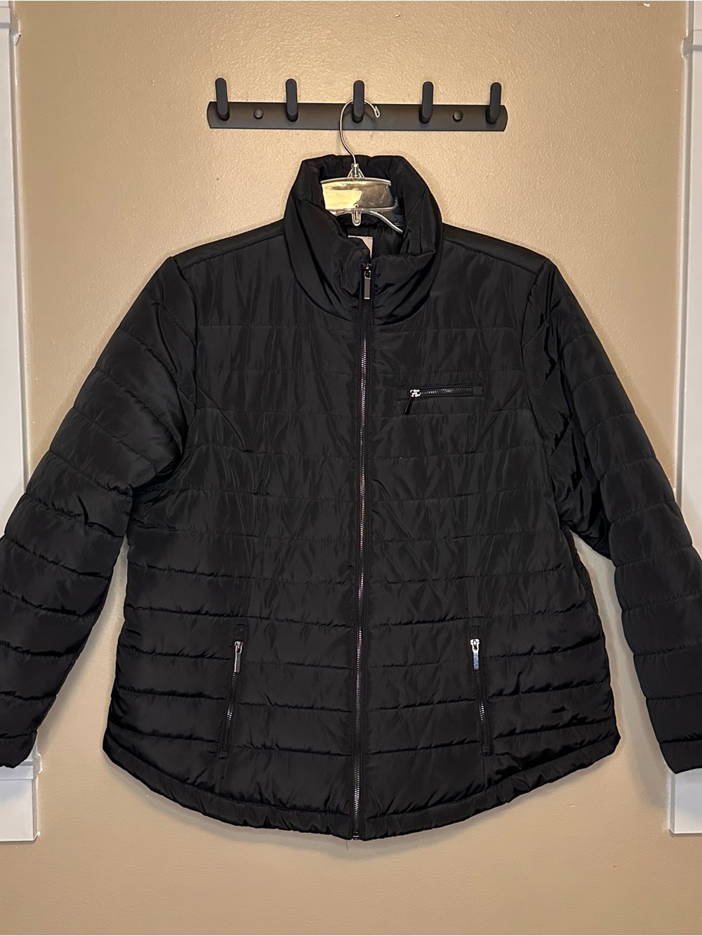 dressbarn Black Quilted Women's Puffer Jacket